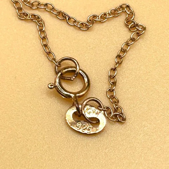 Signed JCM 925 Sterling Silver Rose Gold Vermeil Cross Dove Charm Necklace - Picture 6 of 7